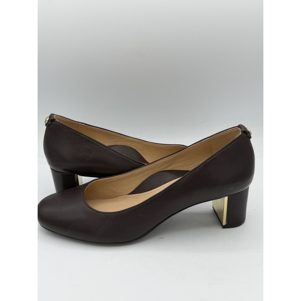 Nurture Women's Brown Leather Comfort Casual Pumps 2"Heels Shoes Size 8M